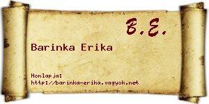 Barinka Erika névjegykártya